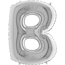 Fóliový balón písmeno B strieborné