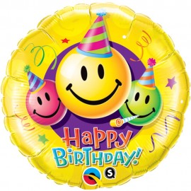Fóliový balón Smajlíci Happy Birthday
