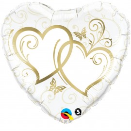 Fóliový balón Srdce Zapletené Zlaté